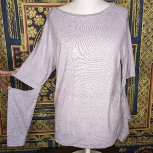 Six/Fifty Women Gray/Pink Pullover Sweater